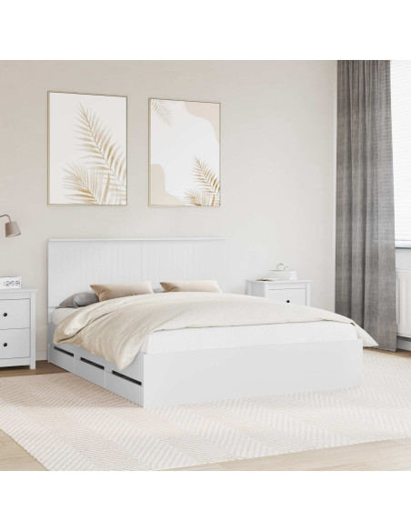 Struttura del letto Bianco 160 x 200 cm Legno Ingegnerizzato