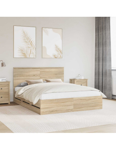 Struttura del letto con cassetto Rovere Sonoma 160 x 200 cm
