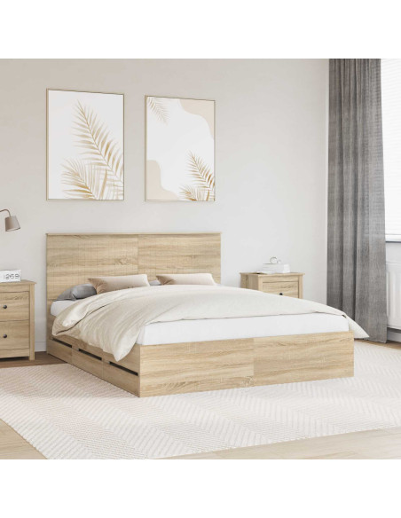Struttura del letto con cassetto Rovere Sonoma 160 x 200 cm
