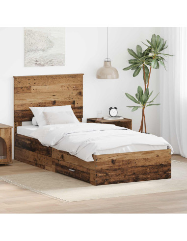 Struttura del letto con testiera Legno vecchio 100 x 200 cm