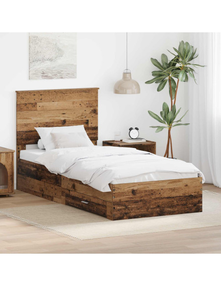 Struttura del letto con testiera Legno vecchio 100 x 200 cm