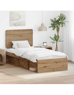 Struttura del letto con testiera Rovere Artigianale 90 x 190 cm