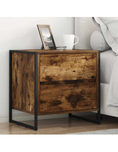 Comodino con cassetto 2 pcs Quercia Fumosa 50 x 39.5 x 50 cm