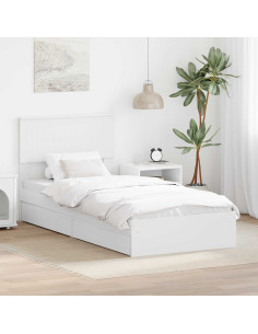 Letto con Contenitore Bianco 90 x 200 cm Legno multistrato