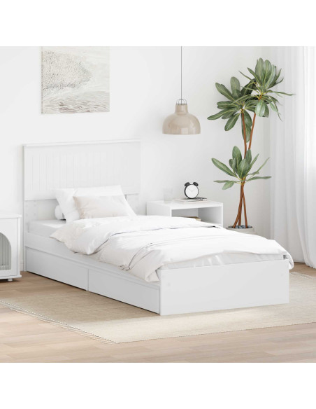 Letto con Contenitore Bianco 90 x 200 cm Legno multistrato