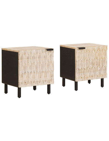 Armadio da Notte 2 pcs Bianco 40 x 33 x 46 cm