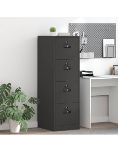 Armadio per File con cassetto 2 pcs Nero 44 x 50 x 106.5 cm