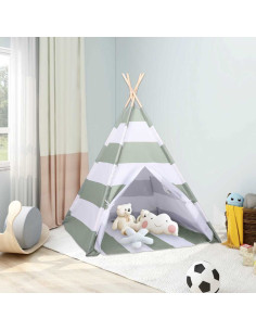 Tenda per bambini Rigato Grigio e Bianco 120 x 120 x 150 cm