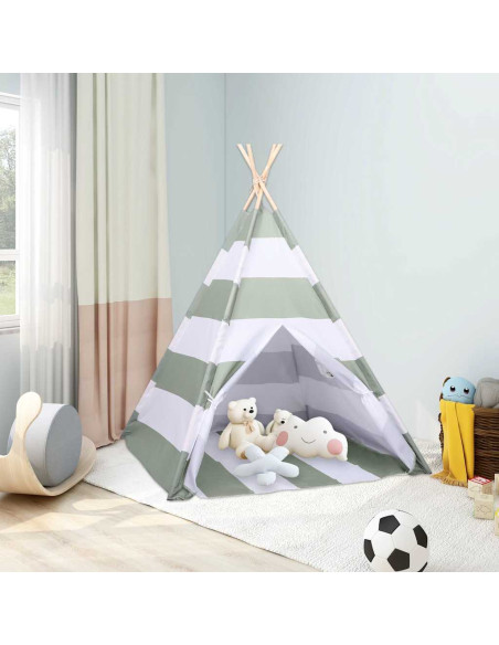Tenda per bambini Rigato Grigio e Bianco 120 x 120 x 150 cm