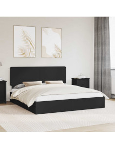 Letto con Contenitore Nero 200 x 200 cm Legno multistrato