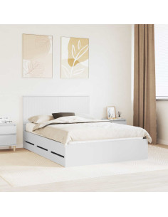 Struttura del letto Bianco 140 x 200 cm Legno Ingegnerizzato