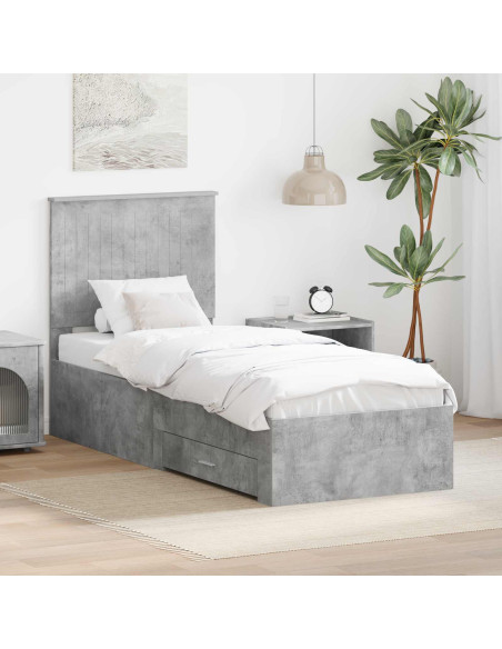 Struttura del letto Grigio Certo e Argento 70 x 190 cm