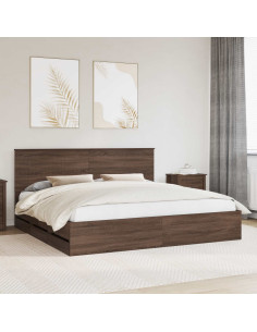 Struttura del letto con cassetto Rovere Marrone 200 x 200 cm