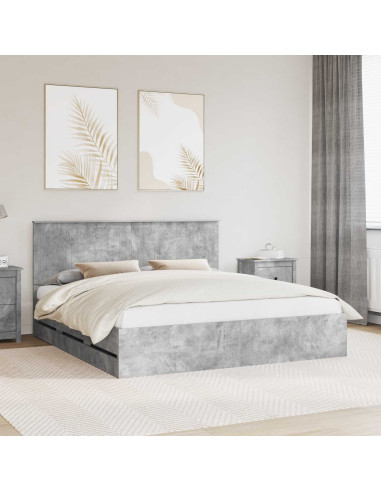 Struttura del letto con cassetto Grigio cemento 180 x 200 cm