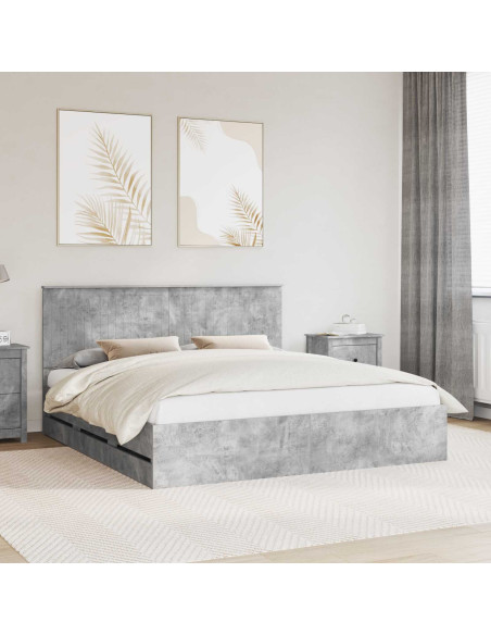 Struttura del letto con cassetto Grigio cemento 180 x 200 cm