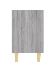 Comodini Gambe in Legno Massello 2 pz Grigio Sonoma 40x30x50 cm