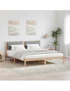 Struttura del letto Grigio chiaro 200 x 200 cm Pino massello