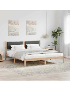 Struttura del letto Grigio scuro 200 x 200 cm Pino massello