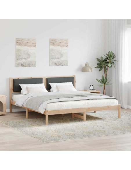 Struttura del letto Grigio scuro 200 x 200 cm Pino massello