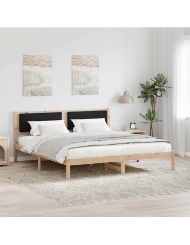 Struttura del letto Nero 200 x 200 cm Pino massello