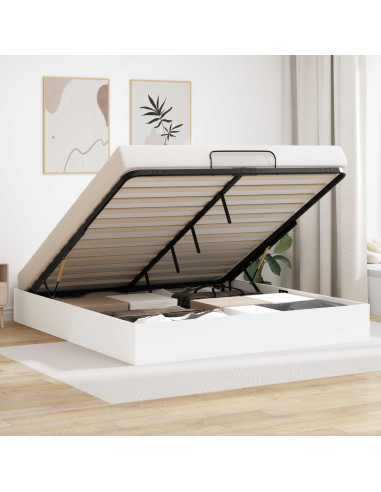 Letto ottomano Bianco 193 x 120 x 25 cm Truciolare