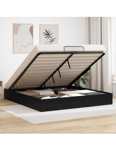 Letto ottomano Rovere Nero 193 x 120 x 25 cm Truciolare