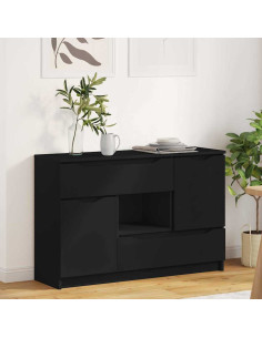Credenza con cassetto Nero 100 x 30 x 65,6 Legno multistrato