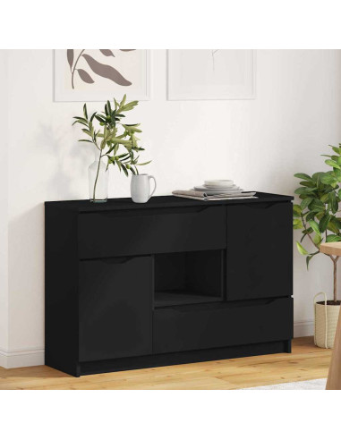 Credenza con cassetto Nero 100 x 30 x 65,6 Legno multistrato