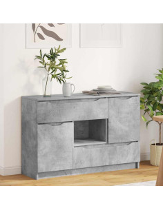 Credenza Grigio cemento 100 x 30 x 65,6 Legno multistrato