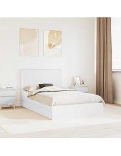 Letto con Contenitore Bianco 120 x 190 cm Legno multistrato
