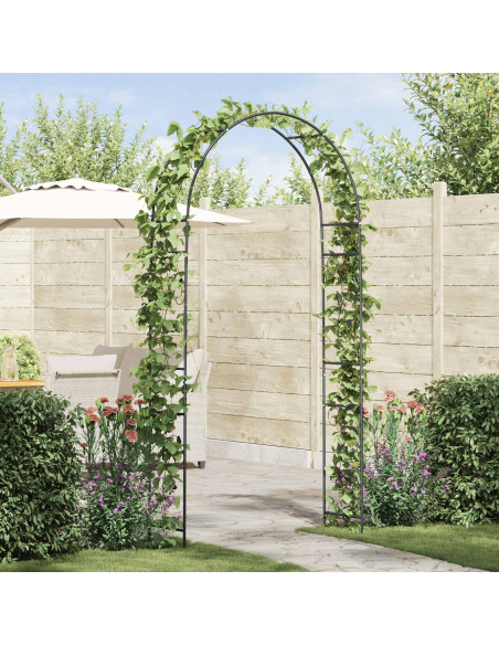 Arco da Giardino Floreale Nero 115 x 37 x 231 cm