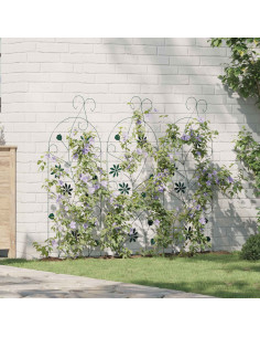 Recinzione per Giardino 3 pcs Verde 112 x 39,5 cm Acciaio