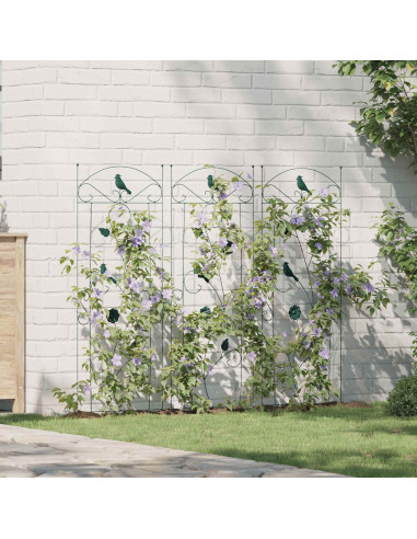 Recinzione per Giardino 3 pcs Verde 110 x 40 cm Acciaio