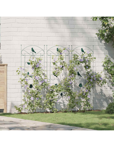Recinzione per Giardino 3 pcs Verde 110 x 40 cm Acciaio