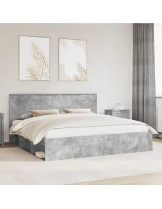 Struttura del letto Calcestruzzo 200 x 200 cm Pino massello