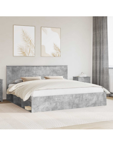 Struttura del letto Calcestruzzo 200 x 200 cm Pino massello