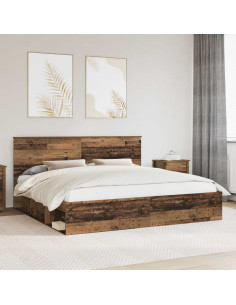 Struttura del letto Legno vecchio 200 x 200 cm Pino massello