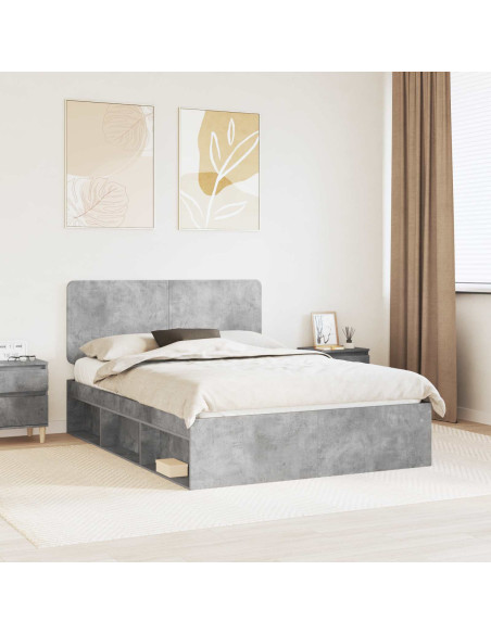 Struttura del letto Grigio Concretè 150 x 200 cm Pino massello