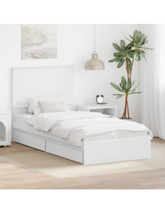 Letto con Contenitore Bianco 90 x 200 cm Legno multistrato