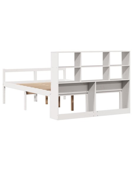 Letto Libreria senza Materasso Bianco 120x190 cm Legno di Pino