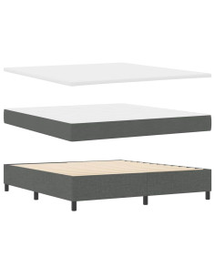 Letto a molle con materasso Grigio scuro 180 x 200 cm Tessuto
