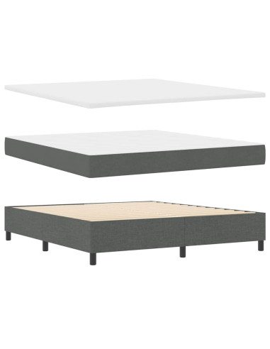 Letto a molle con materasso Grigio scuro 180 x 200 cm Tessuto