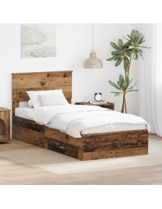 Struttura del letto Legno vecchio 90 x 190 cm Legno multistrato