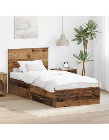 Struttura del letto Legno vecchio 90 x 190 cm Legno multistrato