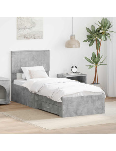 Struttura del letto Grigio Certo e Argento 70 x 190 cm