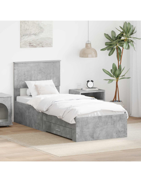 Struttura del letto Grigio Certo e Argento 70 x 190 cm