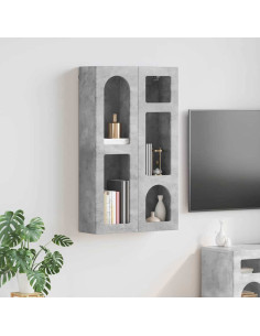 Armadio pensile con lo scaffale Grigio cemento 59 x 20 x 100 cm