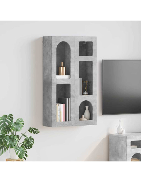 Armadio pensile con lo scaffale Grigio cemento 59 x 20 x 100 cm