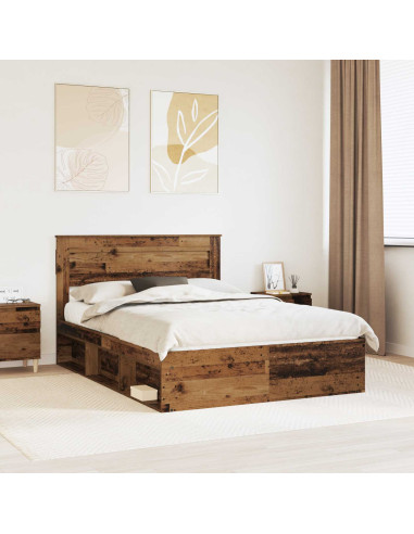 Struttura del letto Legno vecchio 140 x 190 cm Pino massello