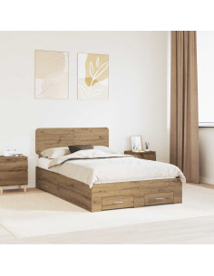 Struttura del letto Rovere artigianale 120 x 190 cm